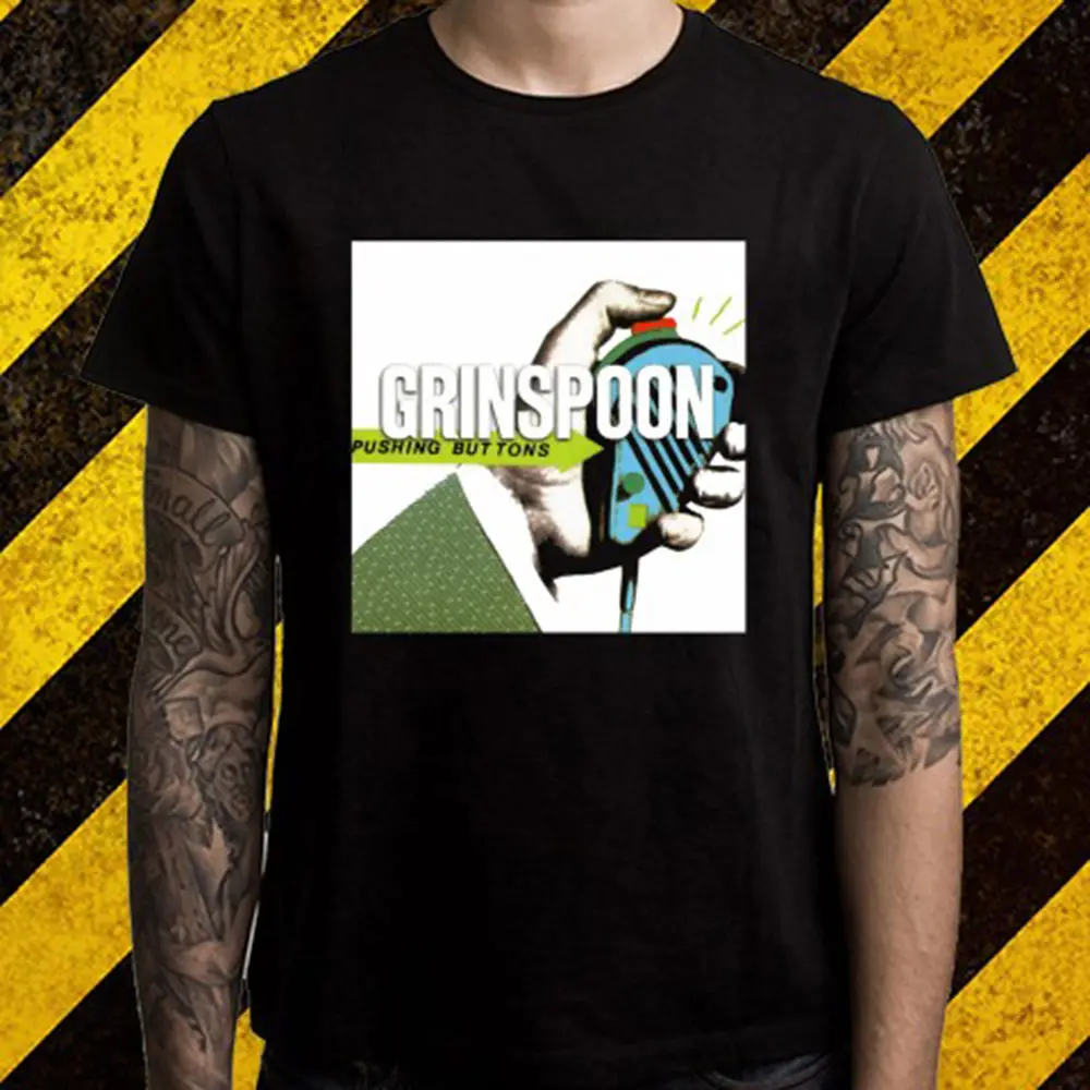 New Grinspoon *Pushing Buttons Rock Band Mens Black T-Shirt Size S To 2XL Short Sleeves New Fashion T Shirt Men Clothing New Grinspoon *Pushing Buttons Rock Band Mens Black T-Shirt Size S To 2XL Short Sleeves New Fashion T Shirt Men Clothing