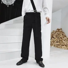 S-6XL! весна и осень Стиль Индивидуальные подтяжки для женщин для мужчин свободные широкие брюки повседневное прямые брюки