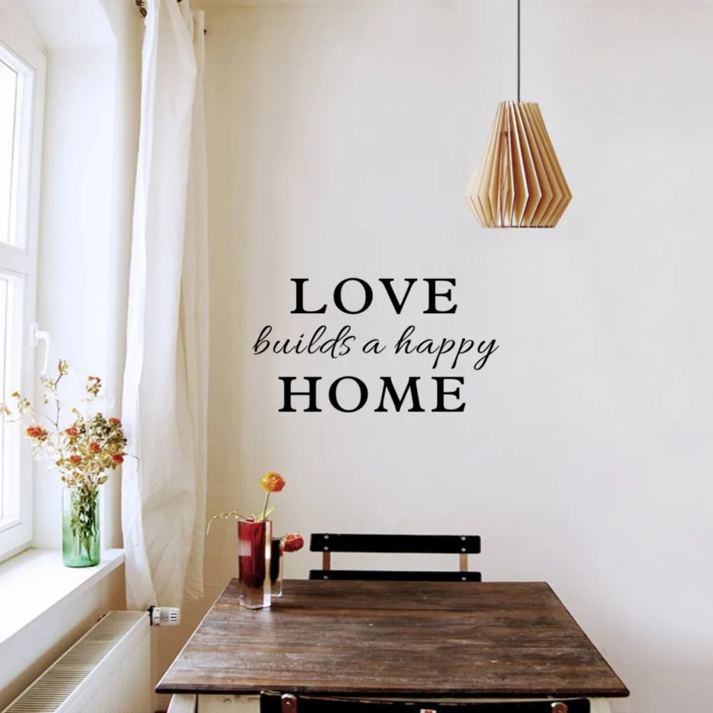 Us 404 12 Offfamily Wall Quotes Sticker Love Builds A Happy Home Art Vinyl Decal For Room Decor In Wall Stickers From Home Garden On Aliexpress