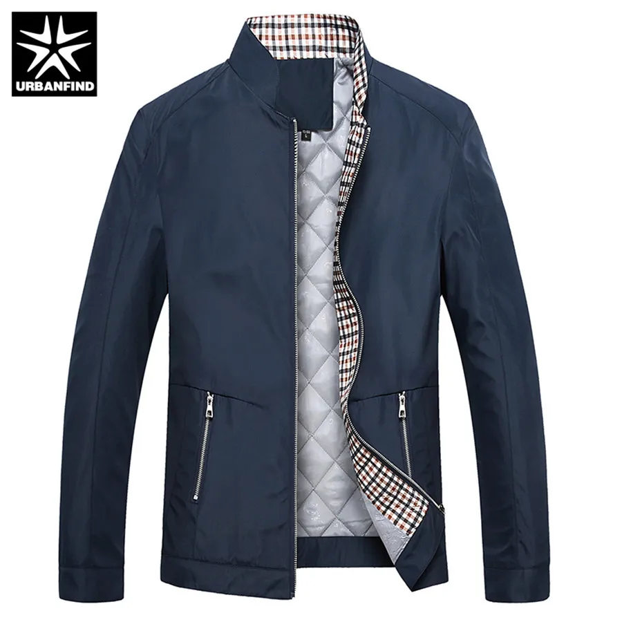 

URBANFIND Cotton-paded Men Casual Thicken Winter Jacket Plus Size M-4XL Stand Collar Business Man Zip Coat Windbreaker Outerwear
