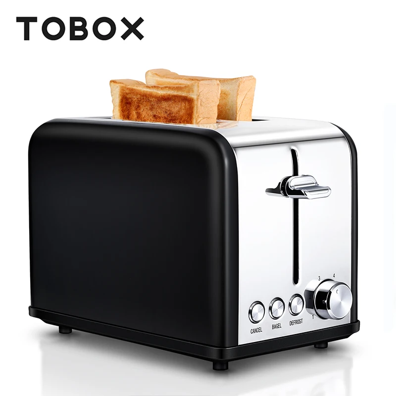 

TOBOX 2 Slice Toaster Sandwich Maker Bread Toaster Oven Baking Removable Tray Stainless Steel Cooking Machine For Breakfast