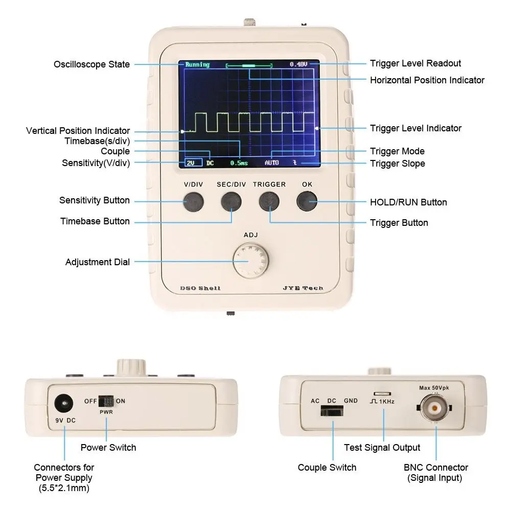 KKMOON DSO FNIRSI-150 15001K DIY цифровой осциллограф комплект с корпусом