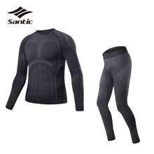 Santic зима термобелье Мужчины Спорт Велоспорт базовый слой быстрый сухой дышащий Pro Открытый фитнес бег велосипед базовый слой