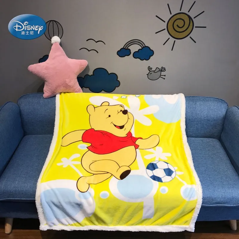 Одеяло disney Mickey mouse из кораллового флиса с шерпой и подложкой, 100x140 см, покрывало для малышей, детей, на кровать, кроватку/диван, осенне-зимнее одеяло