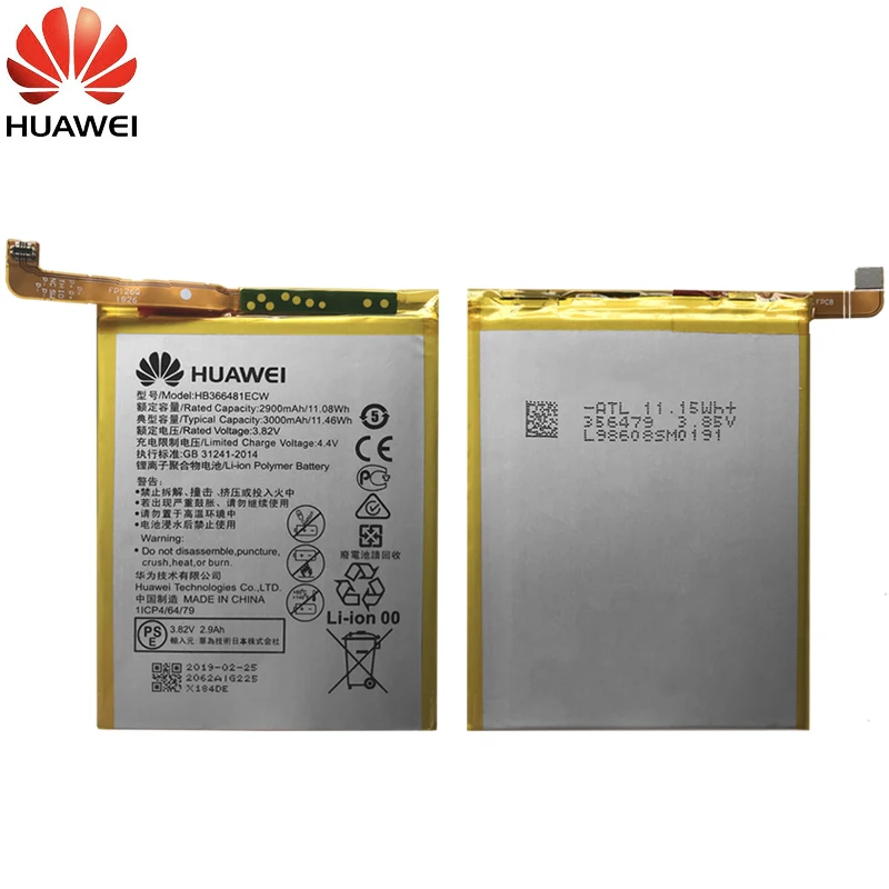 Huawei оригинальный аккумулятор для телефона HB366481ECW P9 P10 Lite Honor 8 9 honor 5C Ascend G9 7C 3000