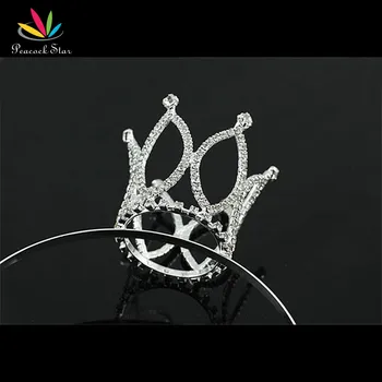 

Peacock Star Baby Mini Crown Headband Tiara Photo Prop Silver Color CT1147