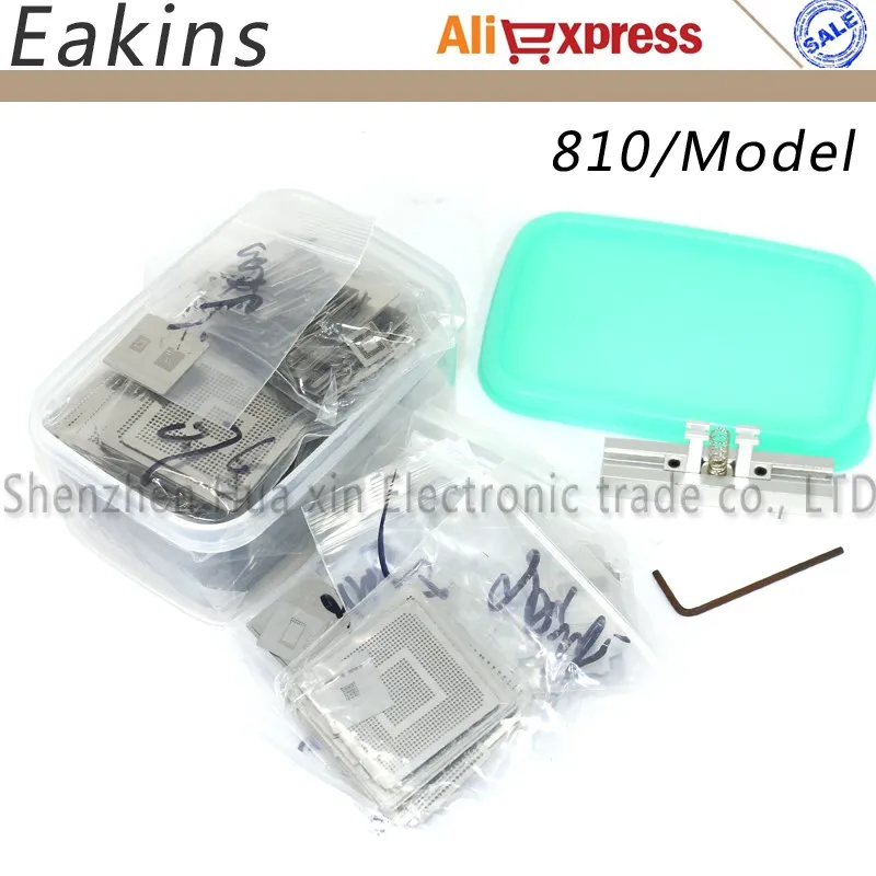 

Newest 810 model Direct Heating Universal BGA stencil + box + Reballing station for chip Reballing rework soldering kit