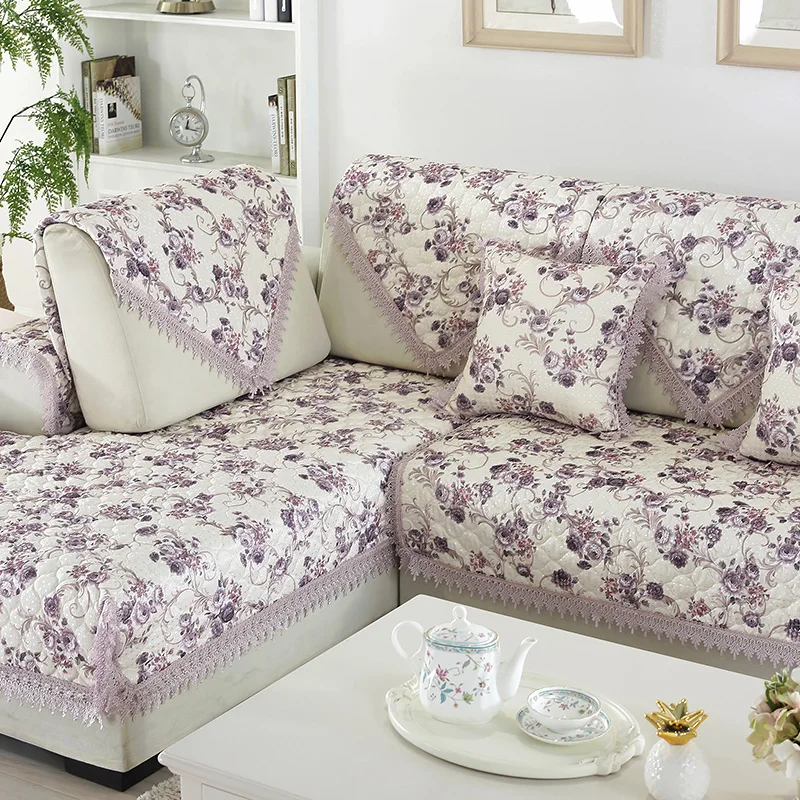 Четыре сезона диван полотенце лен диван Чехол Европейский кружево ткань искусство противоскользящие диван подушка универсальный диван полотенце - Цвет: F