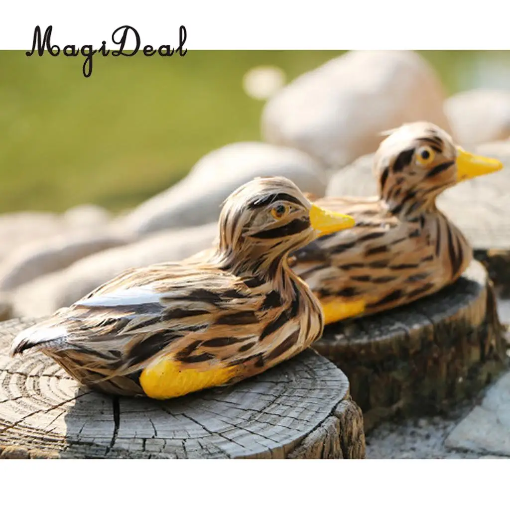 MagiDeal Various Realistic Duck Ornament Figure Outdoor Home Garden Water Pond Decoration DIY Vivid Artificial Feather Craft