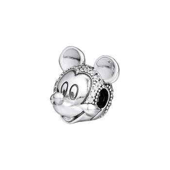 

DIY Fits for Pandora Charms Bracelets Mouse Shimmering Portrait Clip Beads 100% 925 Sterling-Silver-Jewelry Free Shipping