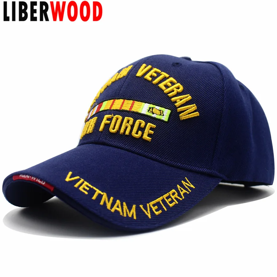 LIBERWOOD вышитая U.S. Army U.S. Air Force vietnam Veteran Кепка USAF шапка тактическая бейсболка с военно-морской эмблемой регулируемая