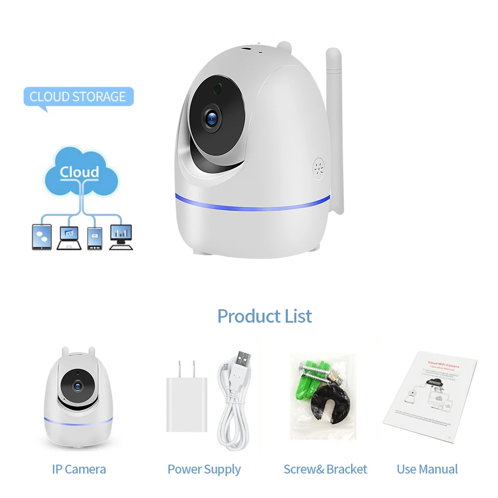 3.0MP Wide Angle Wifi Wireless Camera Smart Home Security Camera Surveillance Cameras Full HD Night WiFi Camera Monitor CM.Y26