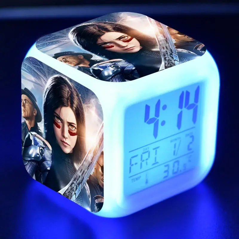 

Alita Battle Angel Movie Figure LED Alarm Clock Colorful Flash Light Alita: Battle Angel Model Toys