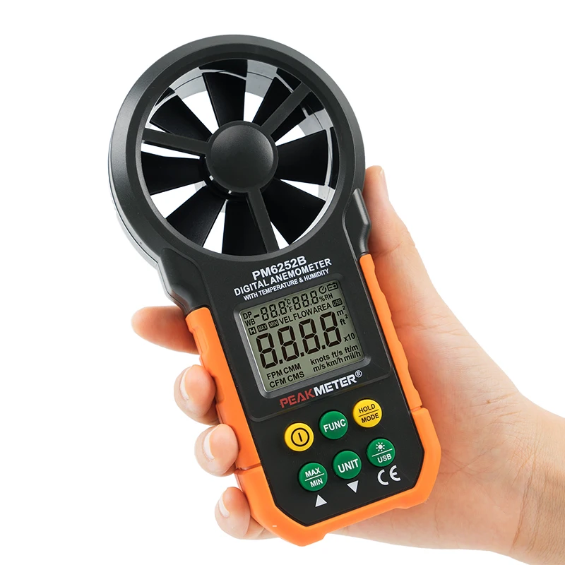 

Hand held air digital anemometer PM6252B high precision volume tester wind speed instrument