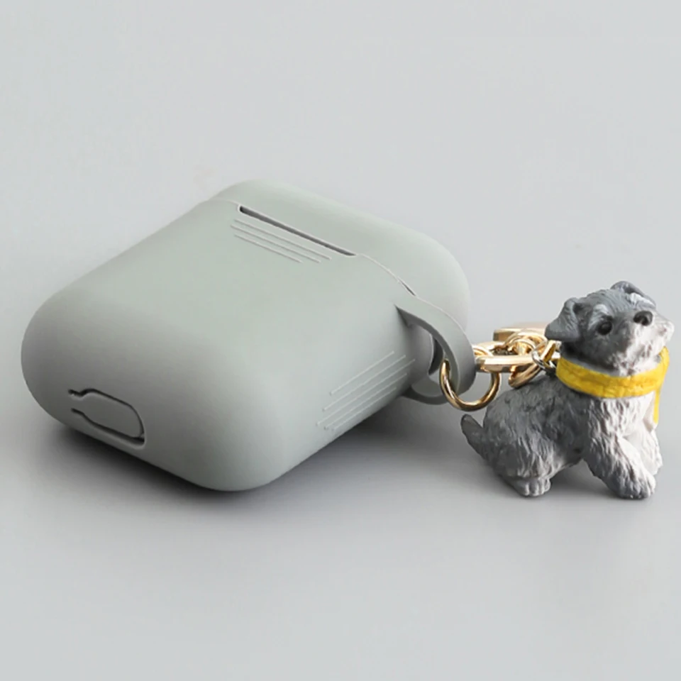 Декоративный силиконовый чехол с рисунком милой собаки для Apple Airpods 1, 2, аксессуары для гарнитуры, защитная крышка, bluetooth-наушники, брелок для ключей