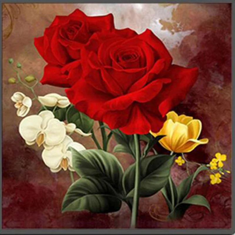 

5D DIY Diamond Painting Flower Red Rose, Cross Stitch, 3D, Diamond Mosaic, Needlework, Crafts, Diamond Embroidery, Gift, Picture