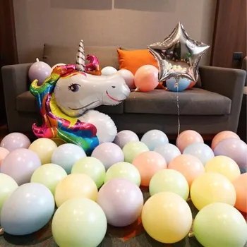 

1 set foil balloons unicorn party double-layer macaron balloon baby shower decor birthday ballon helium inflatable toy