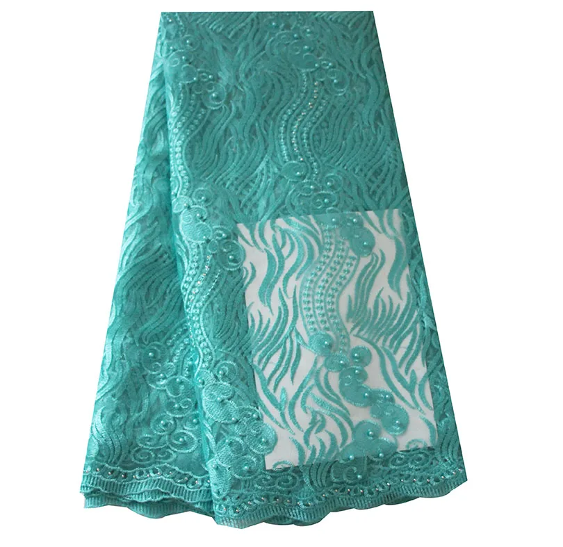 

Ourwin Clearance Sale Tulle Net Lace Fabric with Beads Aqua African Lace Fabric High Quality Guipure Lace Fabrics Orange