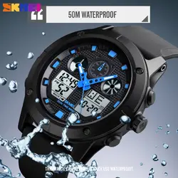 SKMEI повседневное цифровые часы для мужчин Спорт Новый роскошный Военная Униформа водостойкий хронограф двойной дисплей наручн