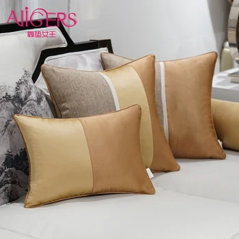 

Avigers Luxury Patchwork Cotton Linen Jacquard Decorative Pillow Cases Modern Minimalist fashion Cushion Covers for Sofa Rooms