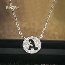 SINZRY AAA кубический циркон микро проложили серебро 925 пробы 26 шт полые буквы алфавита Чокеры ожерелья для женщин