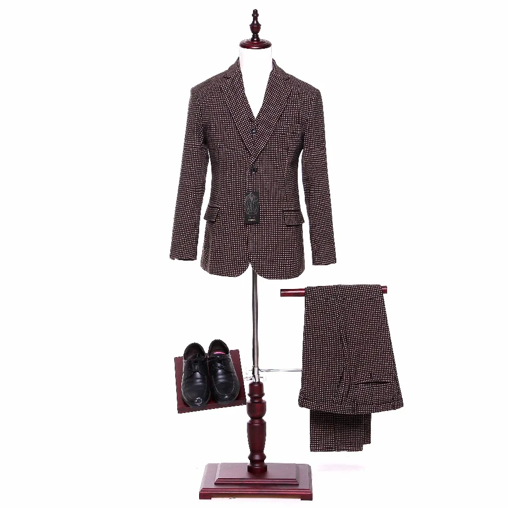 Новые мужские Повседневное Пиджаки для женщин куртка коричневый горошек узор шерсти Англия костюм Blaser masculino мужской костюм пальто Размеры