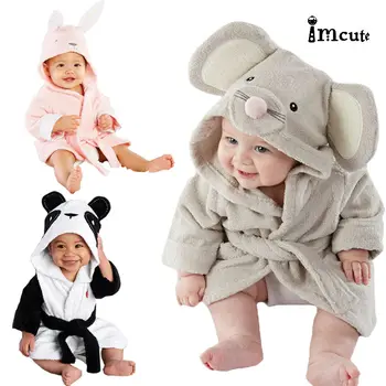 

2019 New Hot Sale Baby Kids Animal Cartoon Hooded Bath Towel Bathrobe Wrap Bathing Robe 6M-5Y
