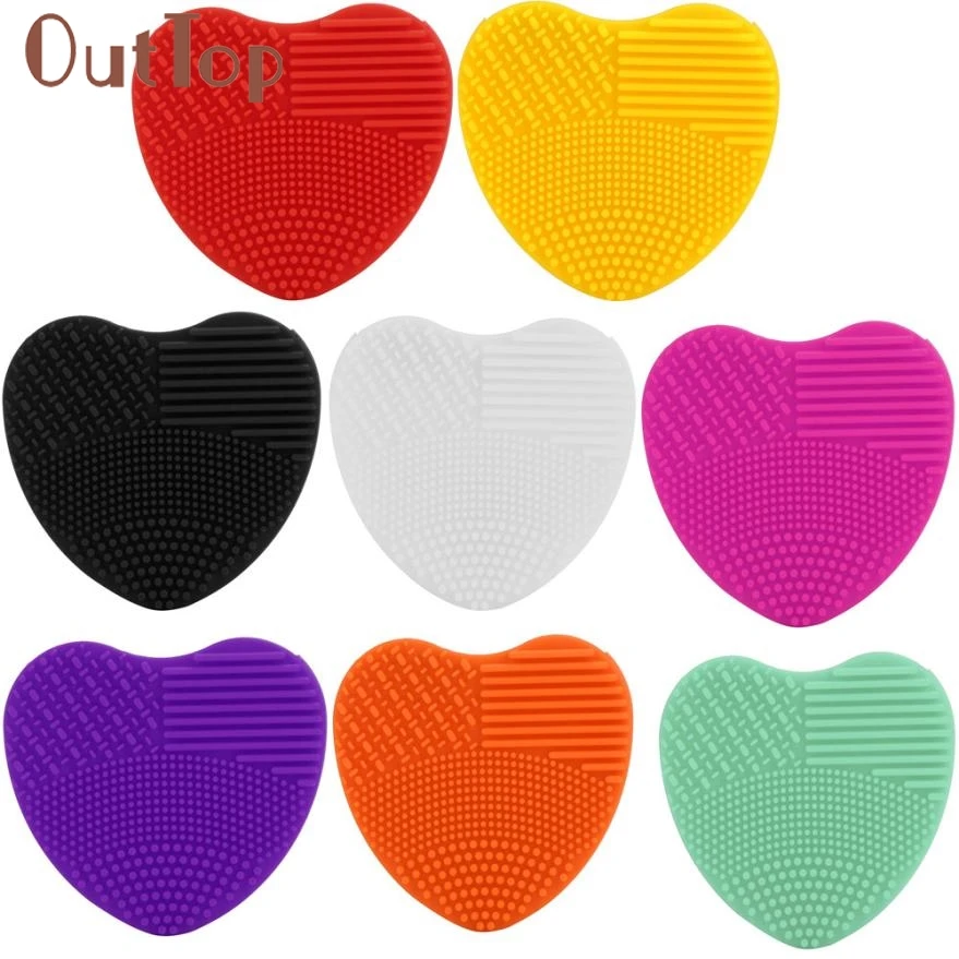 

Colorful Heart Shape Clean Makeup Brushes Wash Brush Soft Silicone Cosmetic Cleaning Tools for makeup brushes FEB9