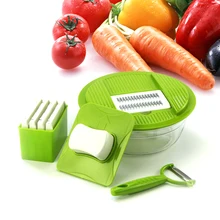 5 BLADES Vegetable Slicer bowl Stainless Steel Cutting Vegetable Grater Creative Kitchen Gadget Carrot Potato cutter