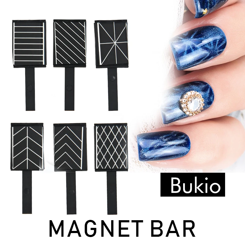 

Bukio Double Magnet for Gel Nail Polish Effect Magnetic Pen Tool Nail Art Magnet Stick Cat Eyes All for Manicure and Nail Design