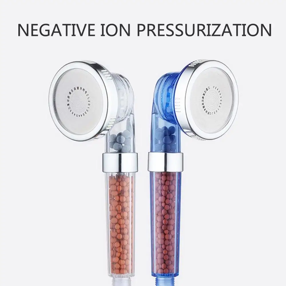 

Shower Head Adjustable3mode High Pressure Stone Flow Hand Shower Head Negative Ion Activated Ceramic Ball Filter Nozzle Bathroom
