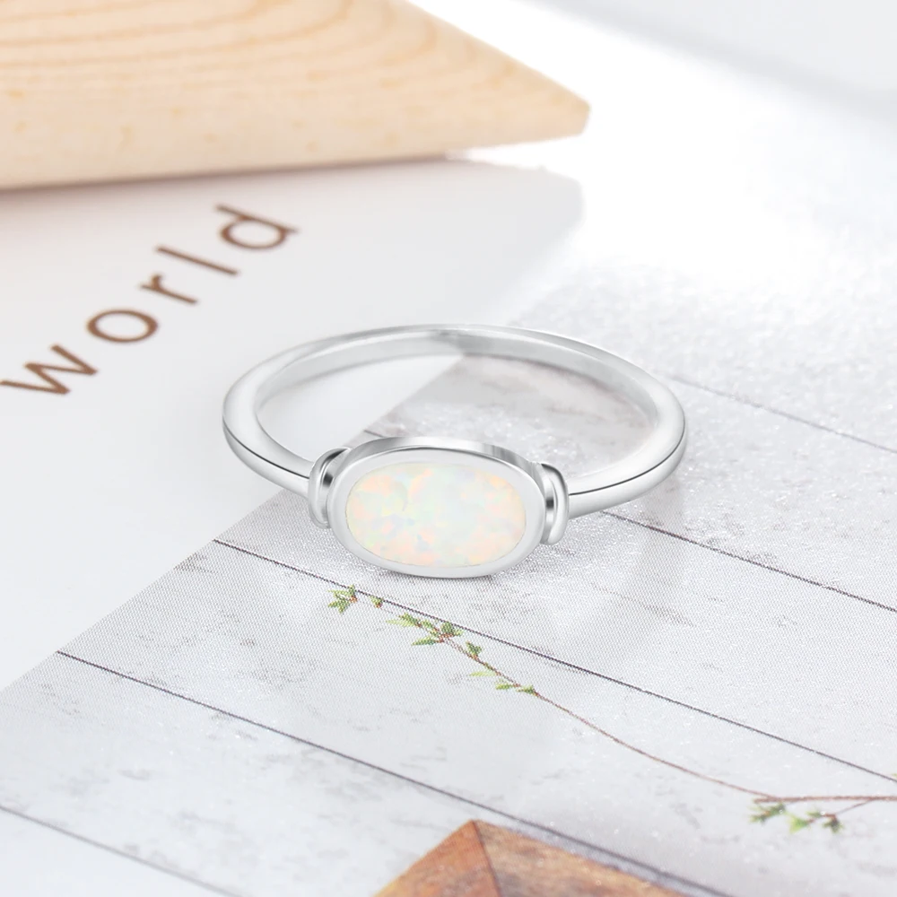 Oval Shape Opal Stone Ring Soild 925 Sterling Silver Jewelry Party Accessorise Rings For Women (JewelOra RI103294)