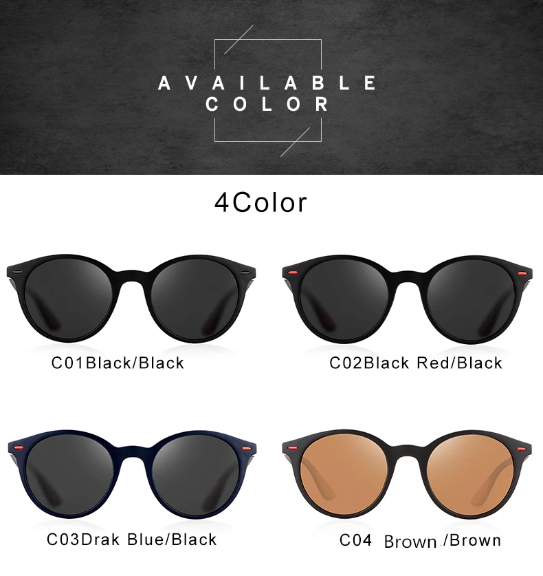 2019 New Polarized Women's Sunglasses UV400 Glasses Round Frame Men's Sunglasses Classic Fashion Brand Design Driving Sunglasses (44)