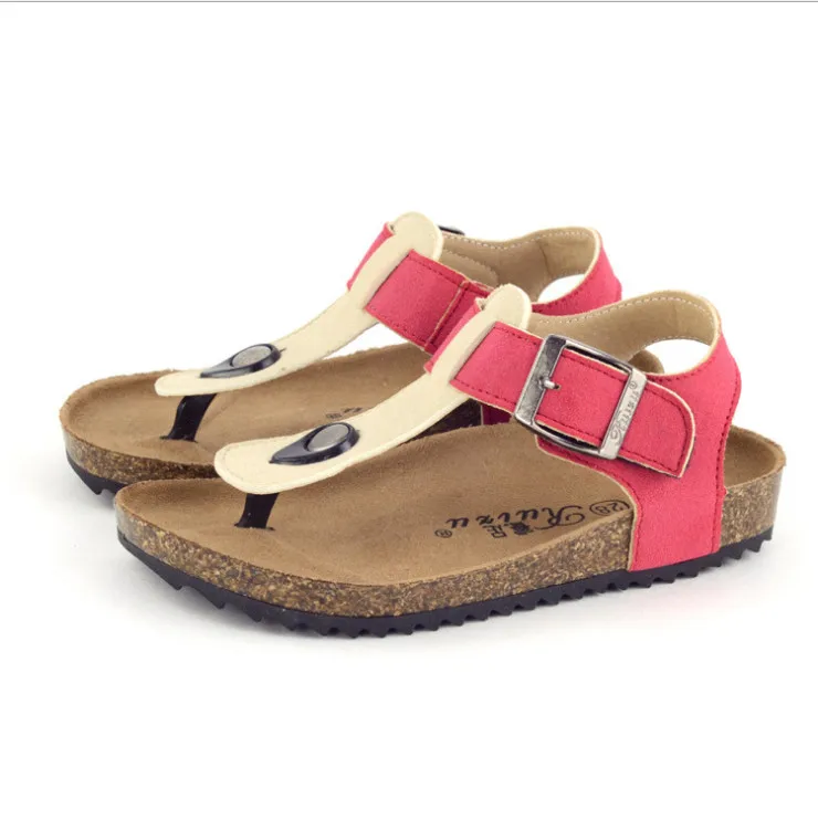 KINE PANDA Kids Gladiator Sandals Girls Boys Summer Teen Children Cork Shoes School Student Big
