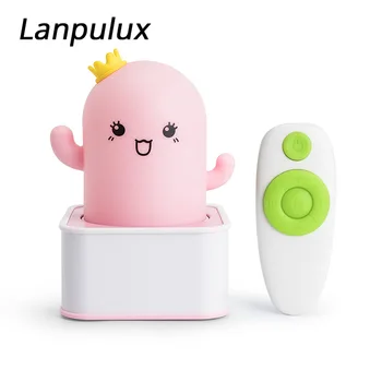 

Lanpulux Cute Cactus Table Lamp Soft Silicone Remote Control Pat Night Lamp Eye Protection Light Fixture Luminaria Children Gift