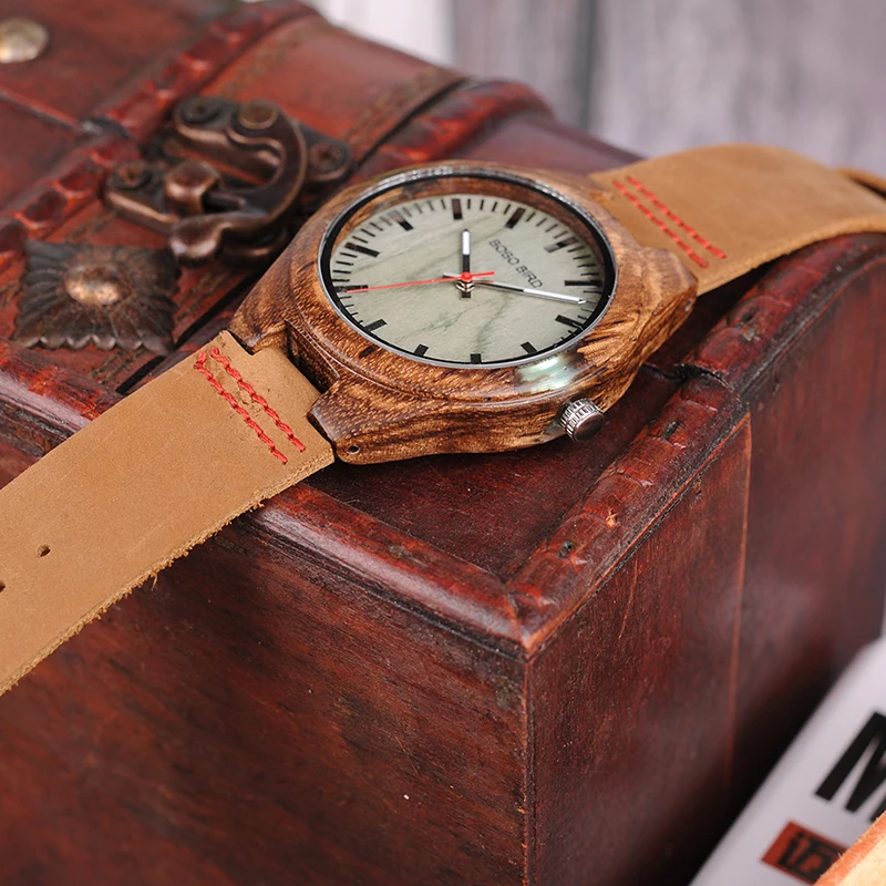 BOBO BIRD L-Q05 Watch Zebrawood Quartz Men Watches Custom Logo