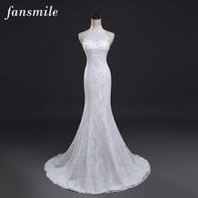 Fansmile настоящая фотография Vestidos de Novia винтажное кружевное свадебное платье русалки размера плюс свадебные платья Robe de Mariage FSM-384M