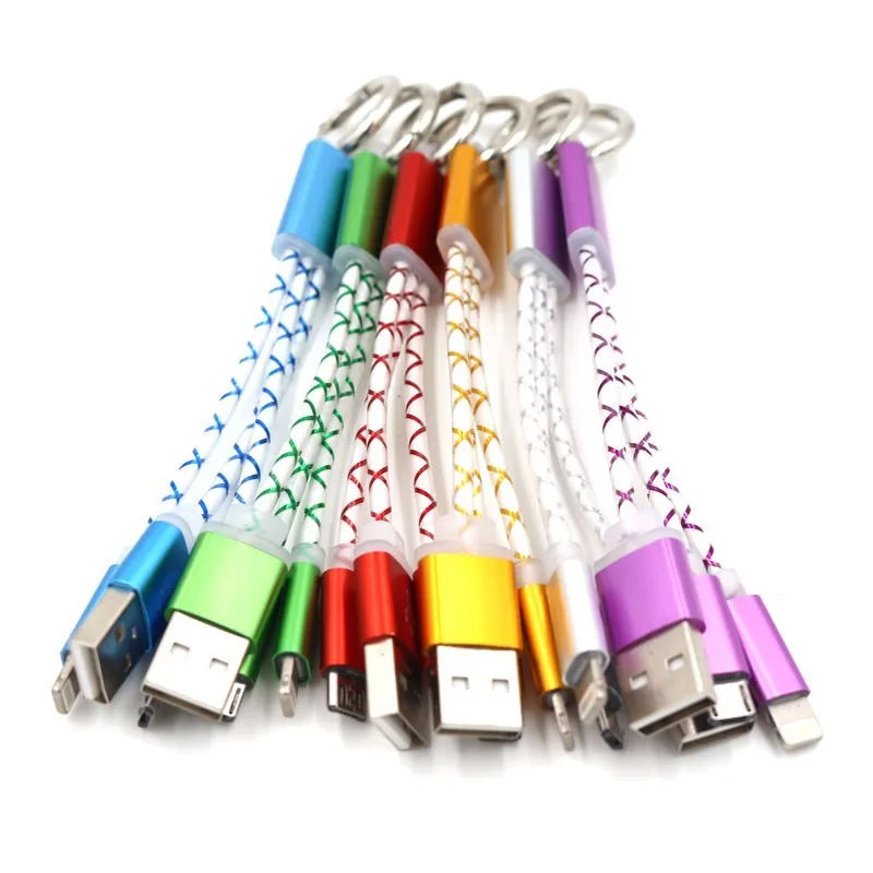 Universal Key chain USB Portable 2 in 1 Charging Line Micro Usb and
