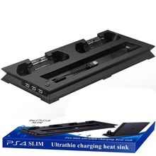 Mutilfunction ультратонких зарядки радиатора вертикальный стенд для PS4 slim консоли, вентилятор охлаждения для PS4 тонкий хост
