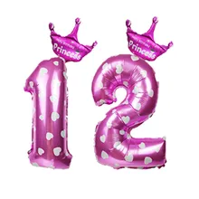 2 шт./лот 32 дюймов номер Фольга воздушные шары цифры воздушные клипсы для воздушных шаров для детей, день рождения, вечеринка, фестиваль вечерние Юбилей Корона Декор поставки P1XN71