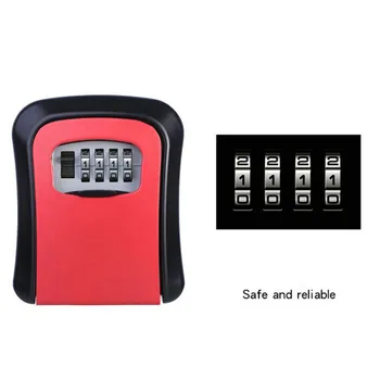 

Wall Mount Key Storage Box Organizer Security Keyed Door Lock with 4 Digit Combination Password Zinc Alloy Safe Box AA