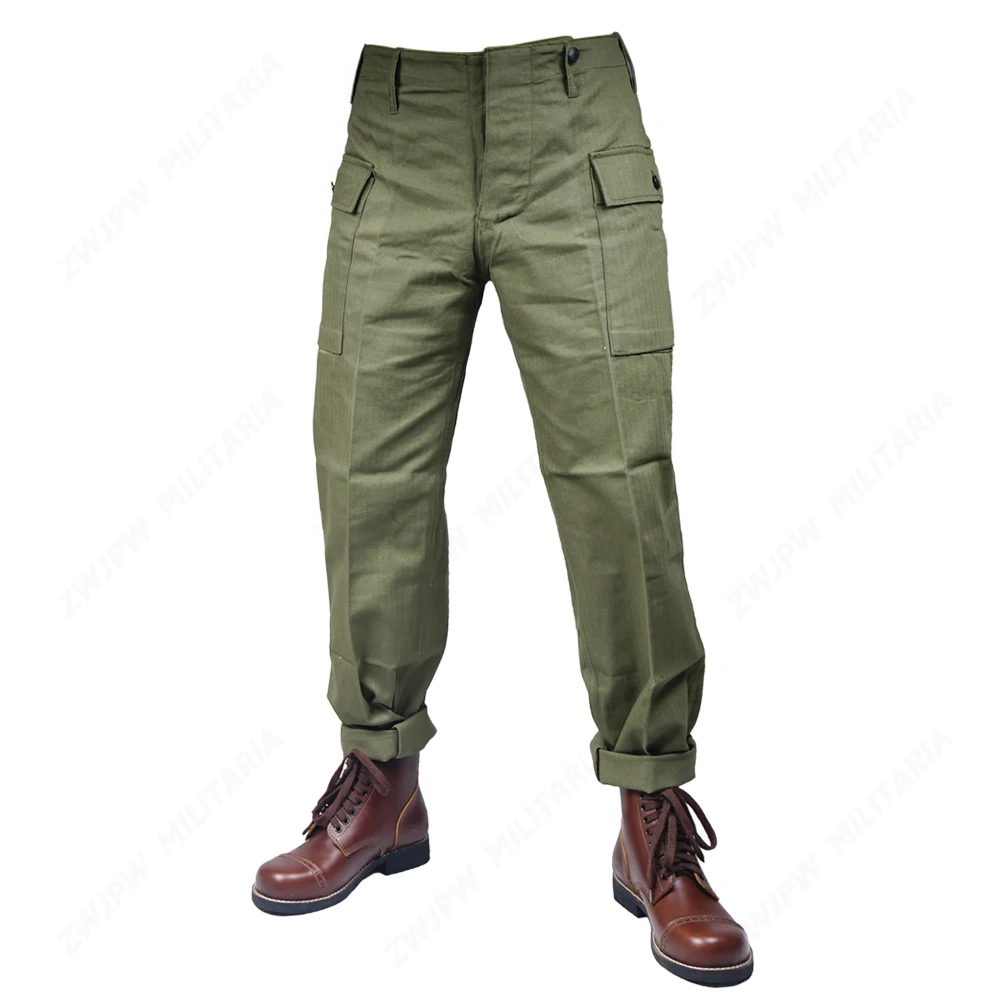 ⊞ドイツ軍＊空軍＊将校用＊フリーガー/飛行服＊パンツ＊Ｗ８７ｃｍ WW2 MILITARY ARMY GREEN HBT FIELD PANTS TROUSERS US11104