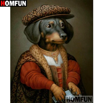 

HOMFUN Full Square/Round Drill 5D DIY Diamond Painting "Animal dog" 3D Embroidery Cross Stitch 5D Home Decor A16645