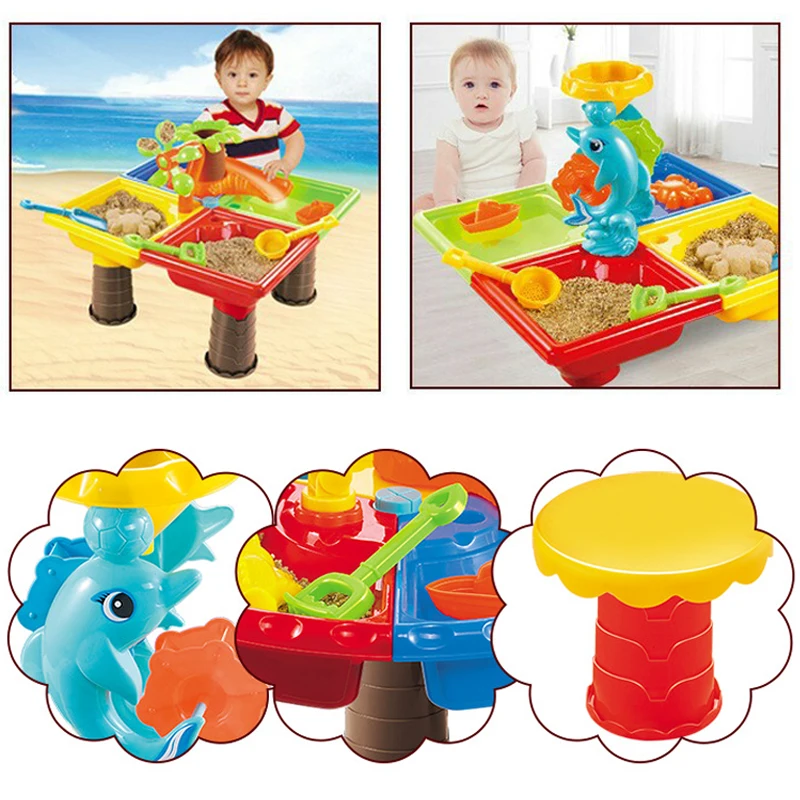 lower price Children Beach toys suits Sand table tools toys Water toys Play house Summer Beach tool Kids Brithd