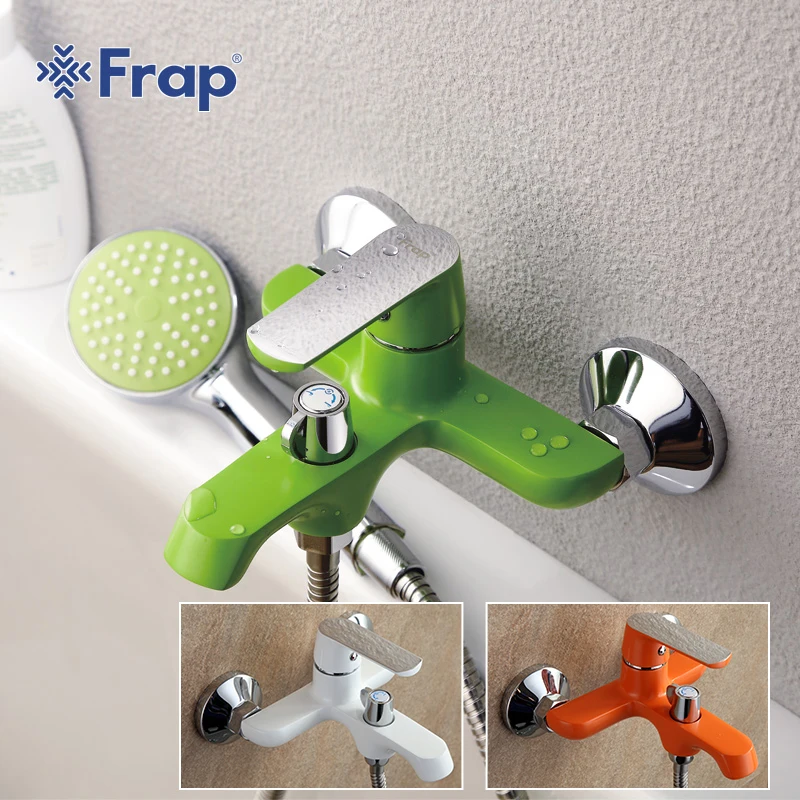 

FRAP new white bathroom fixture waterfall restroom bath shower faucets system wall mounted bathtub rain shower mixer set F3231