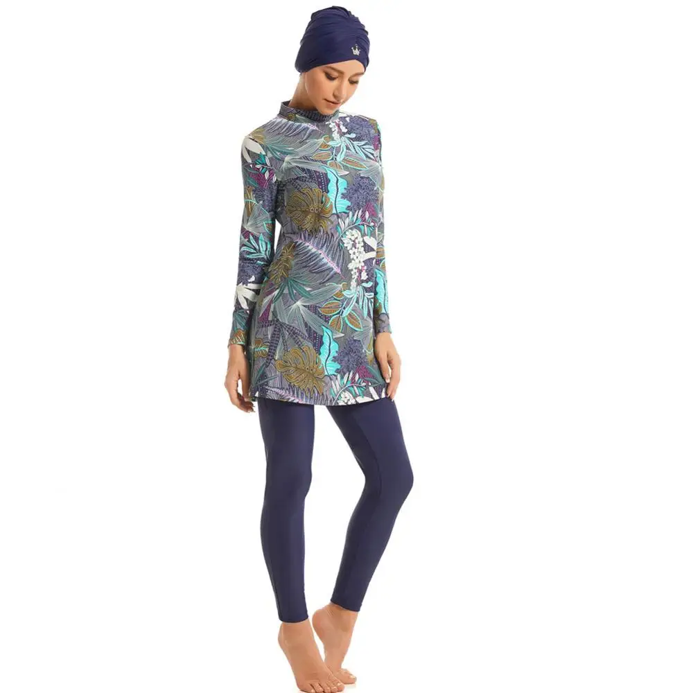 Preise YONGSEN 2019 Muslimischen Bademode Frauen Modest Patchwork Volle Abdeckung Langarm Badeanzug Islamischen Hijab Islam Burkinis Tragen Bade