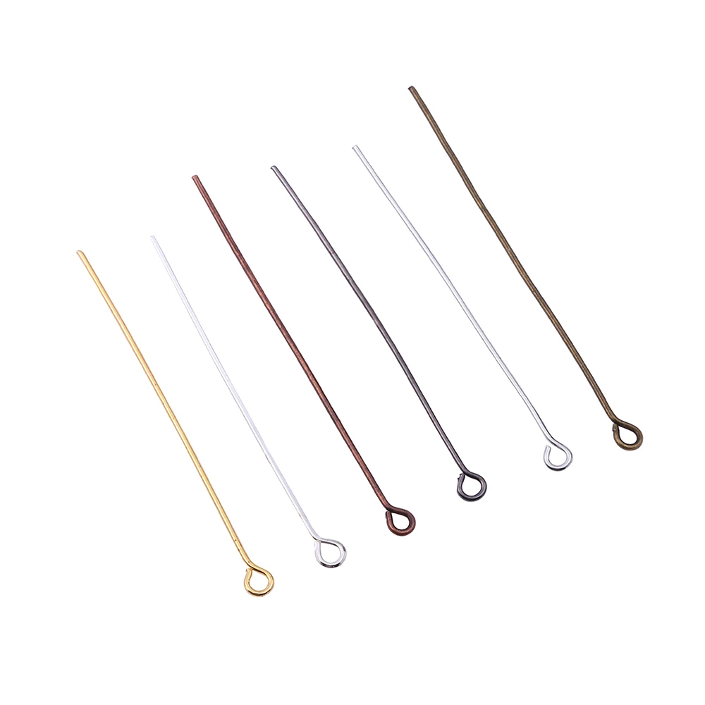 Eye Head Pins 20/25/30/35/40/45/50mm Metal Eye Pin Needles Jewelry Making  Suppli