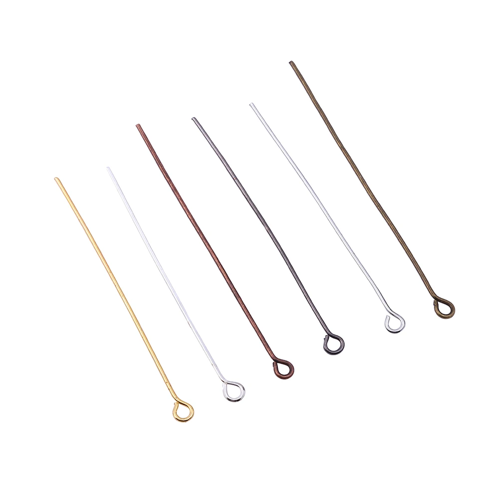 Wholesale Silver/Gold Plated Eye/Head Pin Jewelry Making 20/30/40/50/60/70mm DIY 
