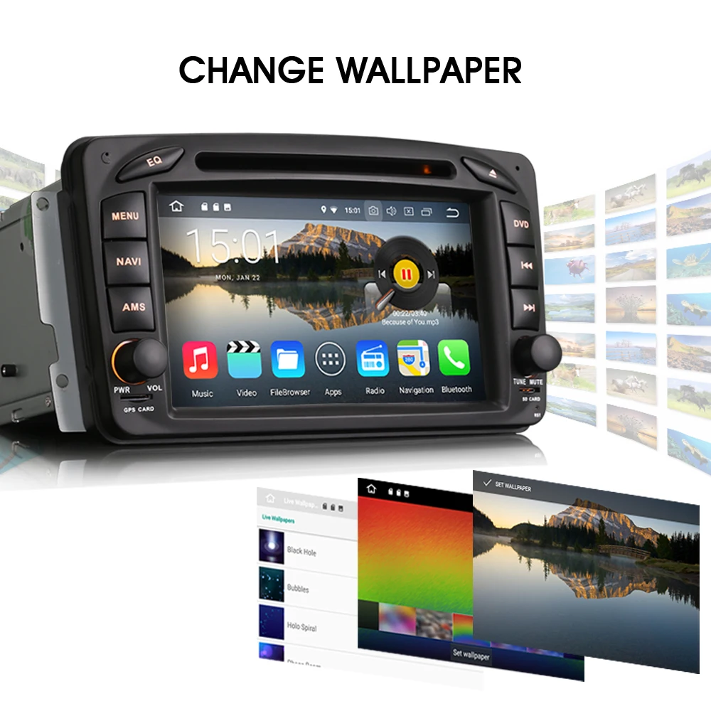Best Android 8.0 Autoradio DAB+ WiFi CD DVR RDS 3G Radio GPS OBD2 DVB-T2 Car DVD player For Mercedes C/CLK-Klasse W203 Viano Vito 2