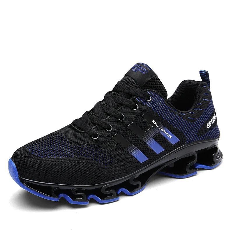 Мужские кроссовки 9908 беговая Обувь, бег прогулочная обувь Атлетика Легкие дышащие кроссовки красный Спортивная обувь Размеры; большие размеры 39-47 - Цвет: blue